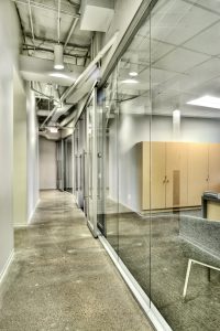 Corporate Interior Design Modern Office Avera Companies Investment Firm Full Glass Office Fronts Corridor