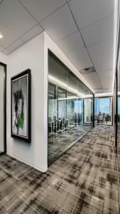Downtown Denver Corporate Interior Office Design Glass Front Offices