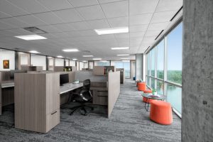 Corporate Interior Design Aptim The Woodlands Open Office Window Meeting Seating