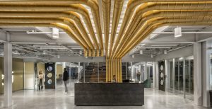 Dramatic Entry Lobby Copper Pipes The Cannon Houston