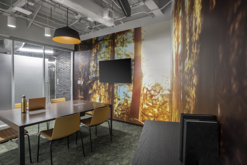THE CANNON HOUSTON Corporate Interior Design Meeting Room Forest Theme
