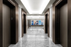 Corporate Interior Design Newfield Exploration Executive Floor Elevator Lobby Entrance