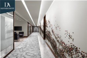 Corporate Interior Design Corridor Feature Wall NEWFIELD EXPLORATION EXEC FLOOR