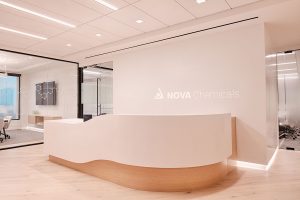 Corporate Interior Design Nova Chemicals Houston Sleek Reception Desk
