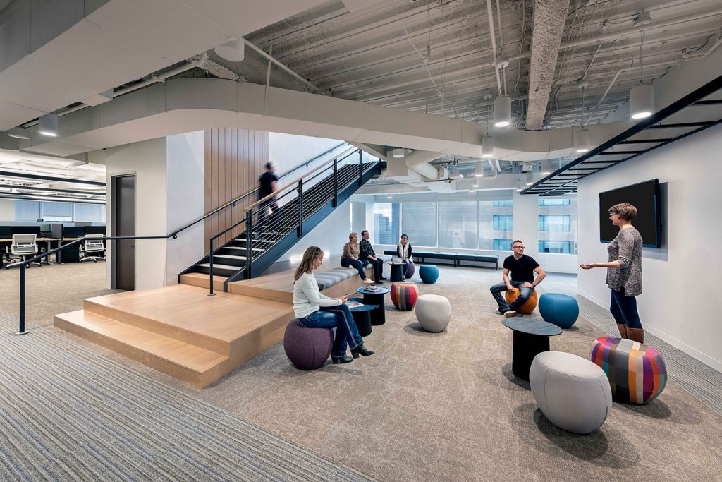 XACTLY CORP DENVER Corporate Interior Design Informal Meeting Space