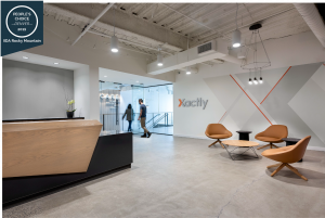 Corporate Interior Design Xactly Corp Reception Desk Award