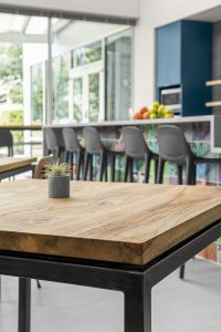 Corporate Technology Client AUSTIN Interior Design Booth Breakroom Bar Seating