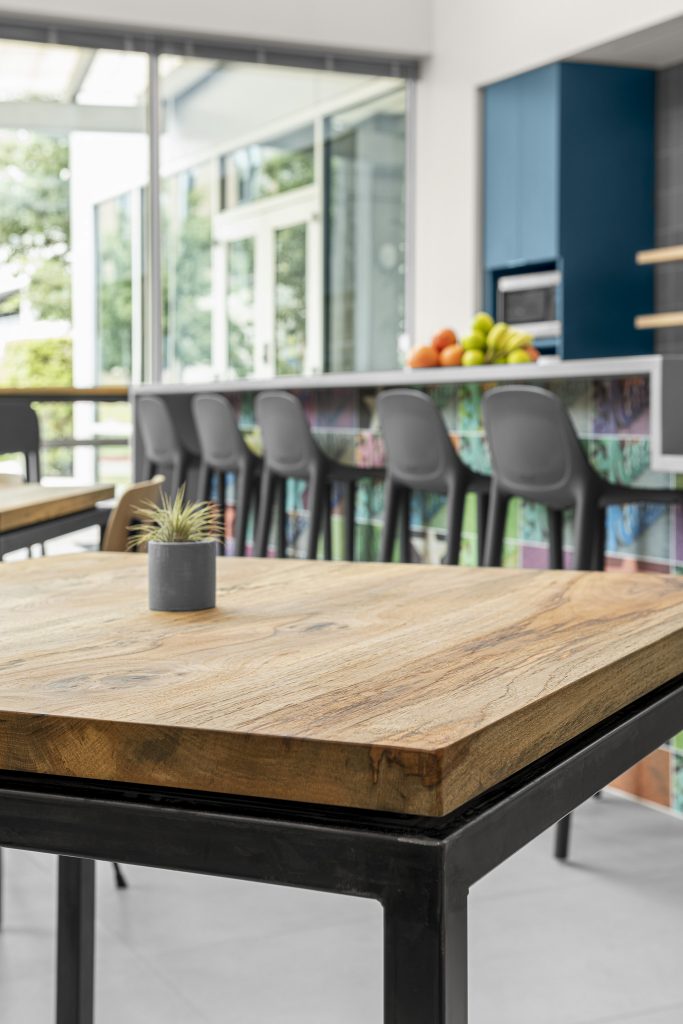 Corporate Technology Client AUSTIN Interior Design Booth Breakroom Bar Seating