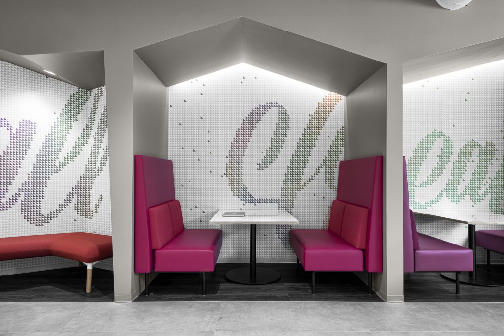 Corporate Technology Client AUSTIN Interior Design Booth Seating Elevation