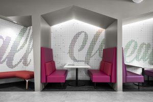 Corporate Technology Client AUSTIN Interior Design Booth Seating Elevation