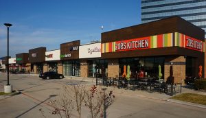 Retail complex architecture exterior design 2500 City West Houston