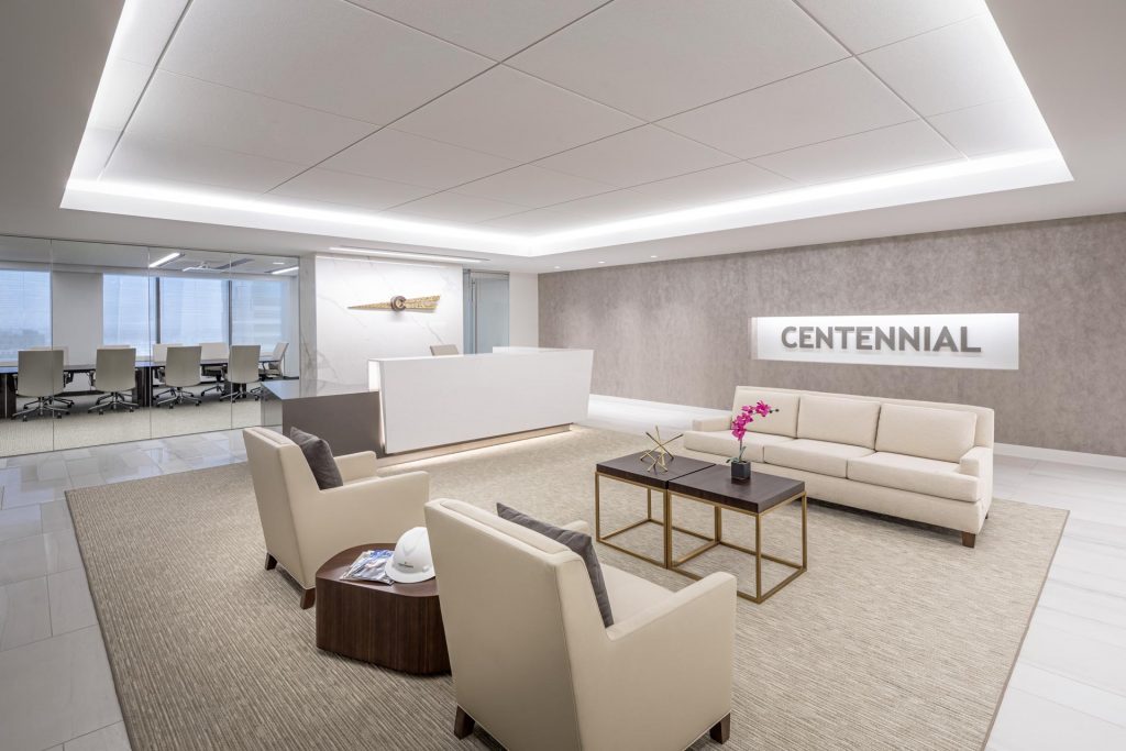 CENTENNIAL RESOURCE DEVELOPMENT DENVER Corporate Interior Design Reception