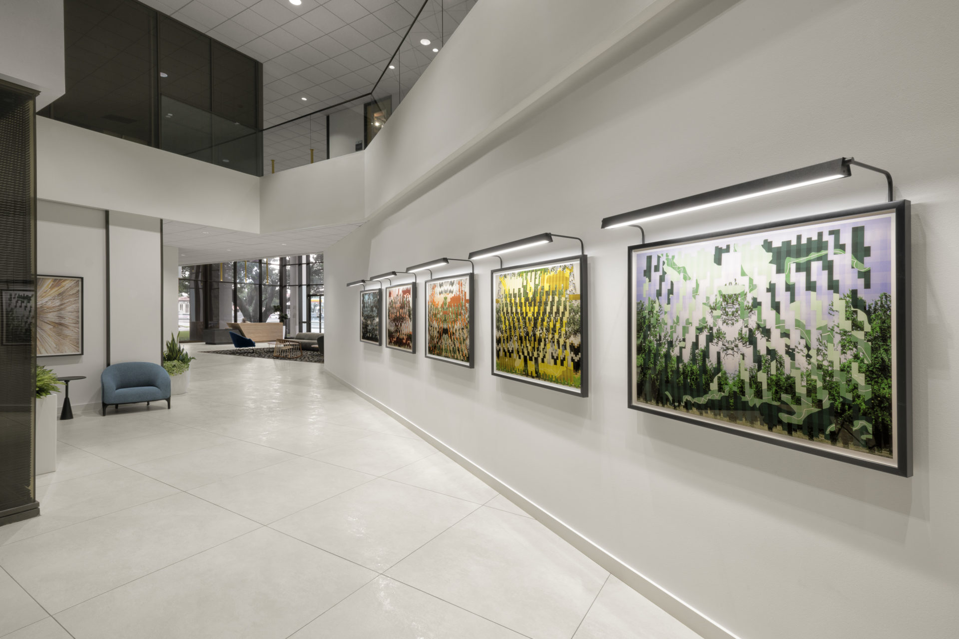 Memorial Tower II _ Art wall interior hallway design - Abel Design Group