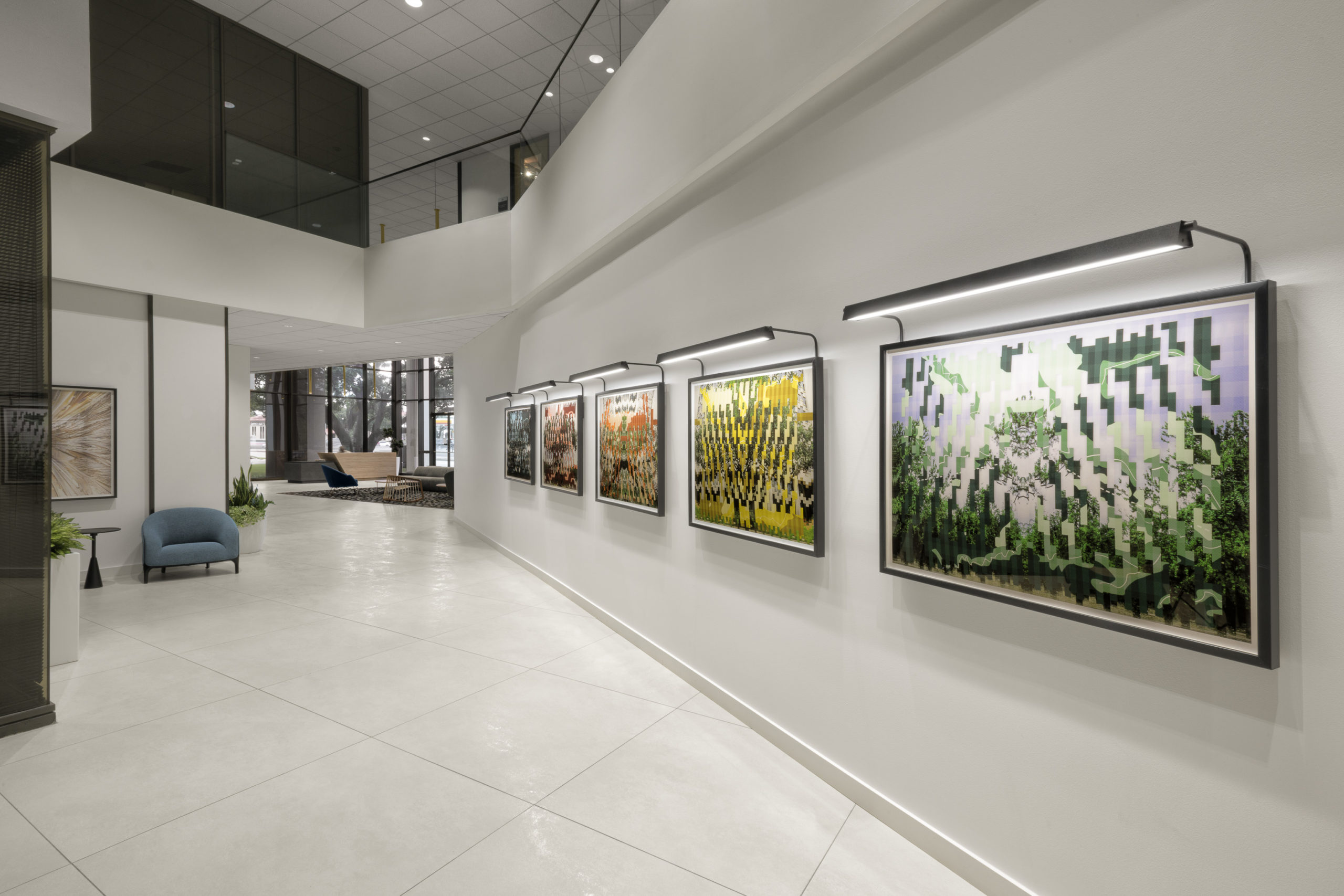 Memorial Tower II _ Art wall interior hallway design - Abel Design Group