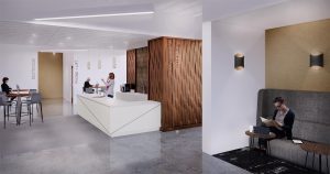 410 17th Corporate Interior Design Club Beverage Bar Rendering