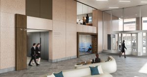 410 17th Corporate Interior Design Lobby Club View Rendering