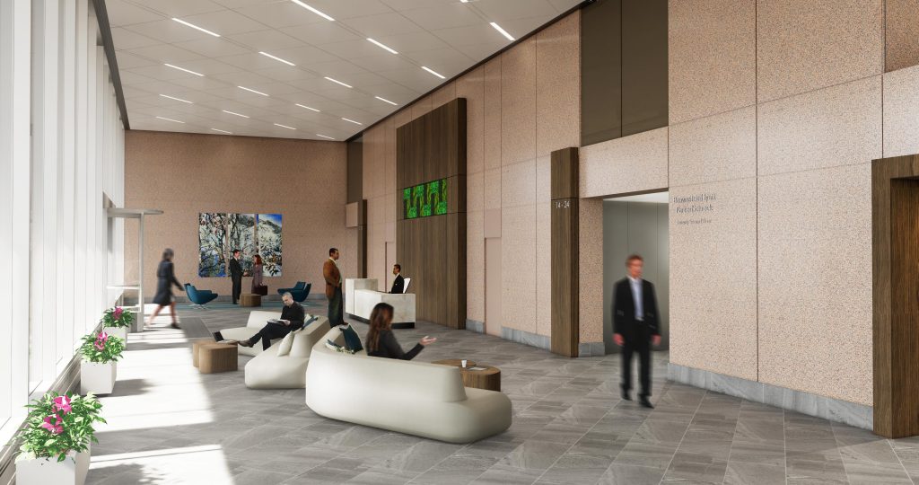 410 17TH LOBBY DENVER Corporate Interior Design Reception Rendering