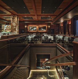 Mastro’s Manhatten restaurant interior design stairs
