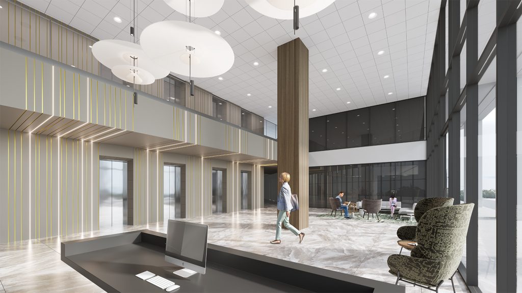 Memorial-Tower-I-lobby-renovation-elevator-lobby-area