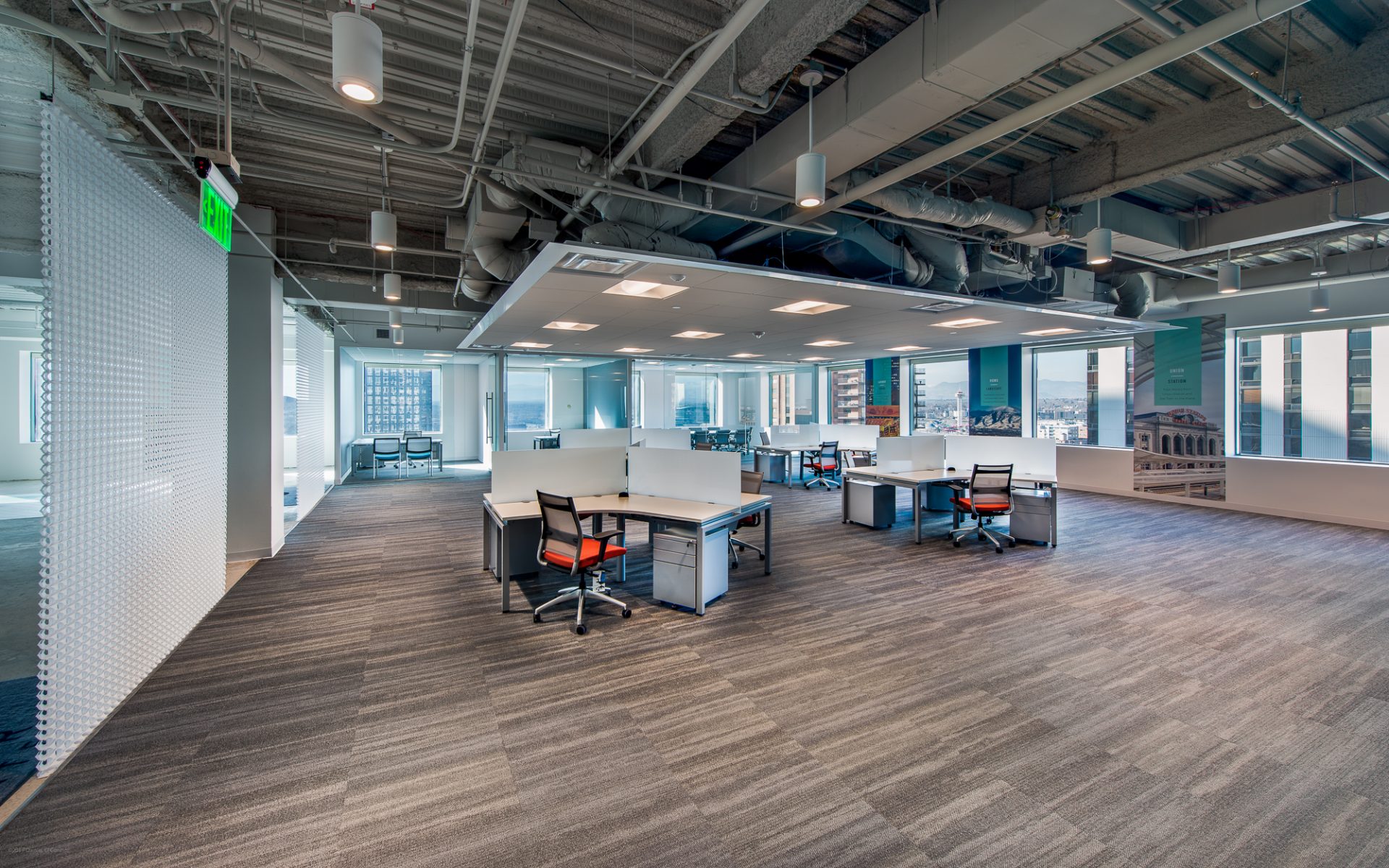 Corporate Interior Design Denver Callahan Model Suites High Tech Open Workstations