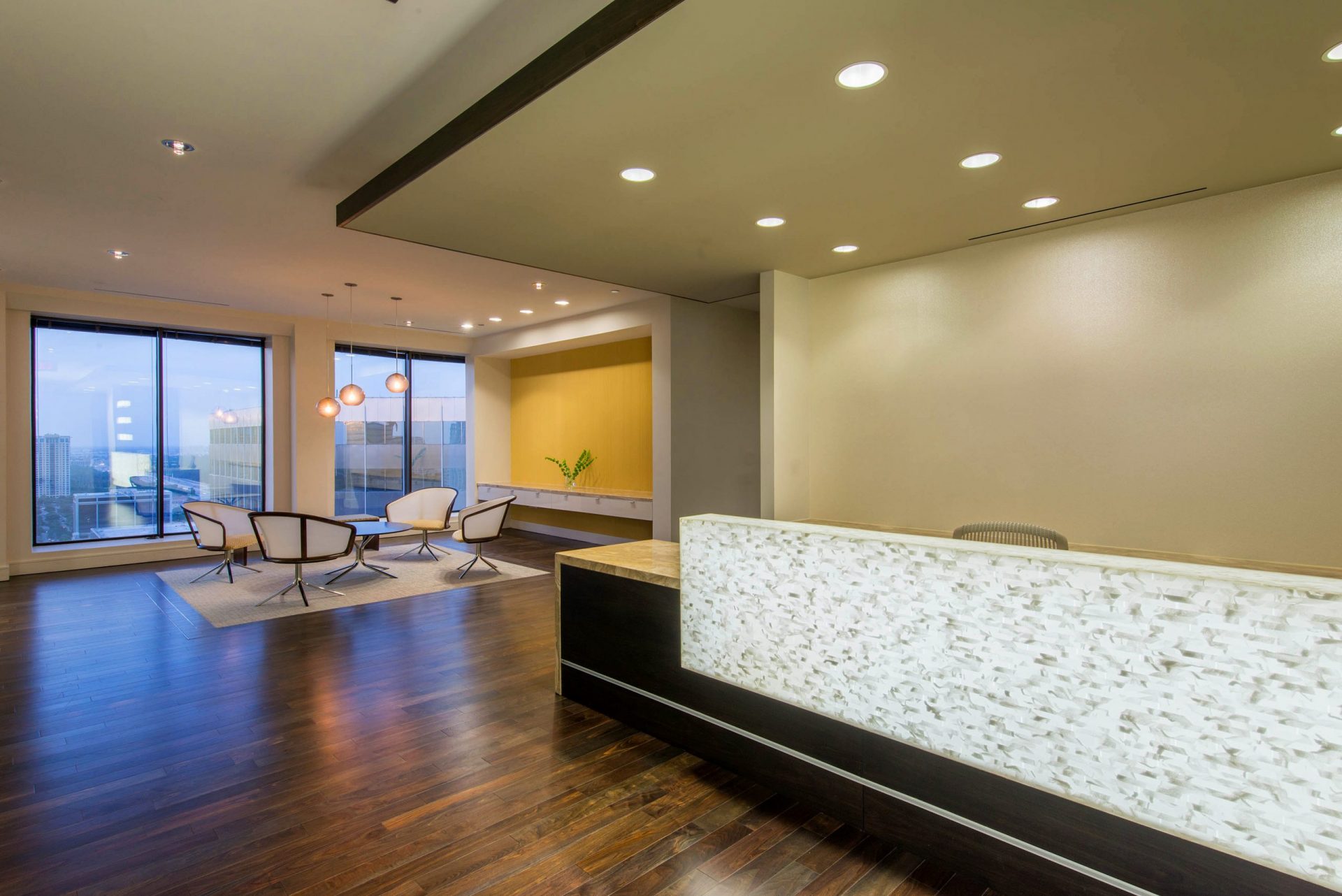 Corporate Law Interior Design Heard Robins Cloud and Black Reception Entrance