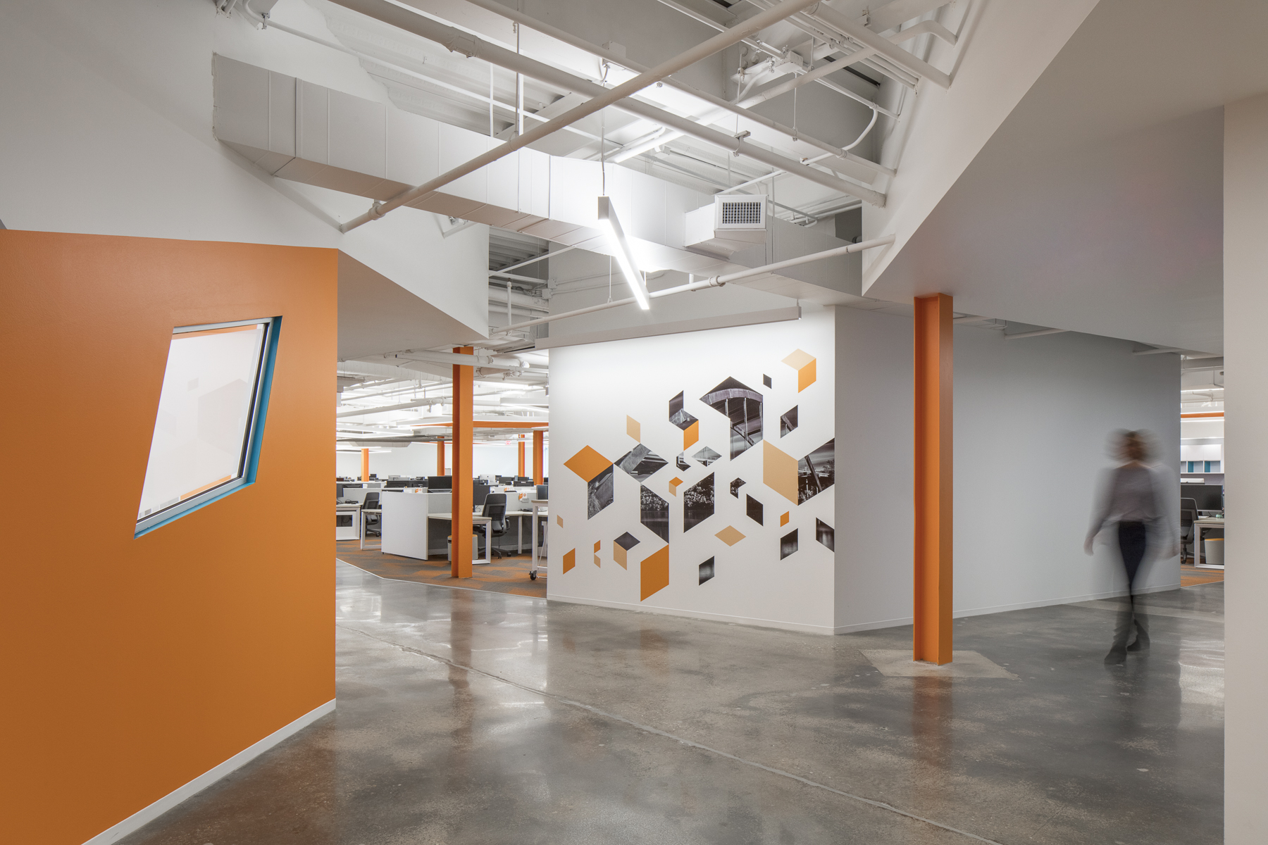 Corporate Technology Interior Design Magento Austin Polished Concrete Floors Graphic Walls