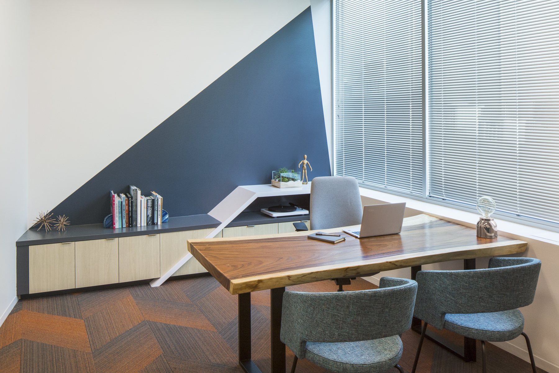 Corporate Technology Interior Design Magento Austin Private Office Live Edge Desk