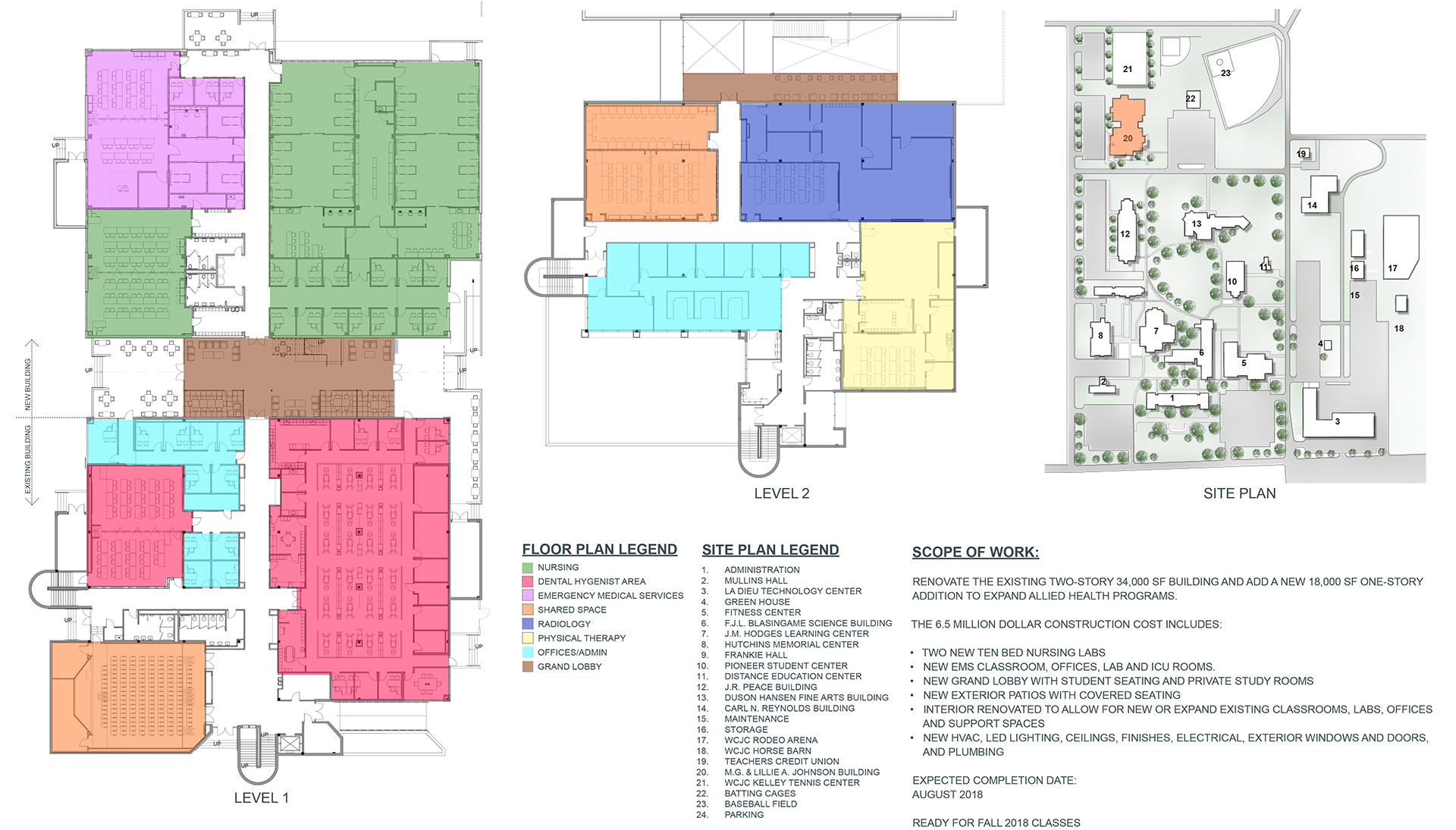 Architecture Education Design Wharton County Junior College Johnson Building Houston Architectural Plan Site Landscape