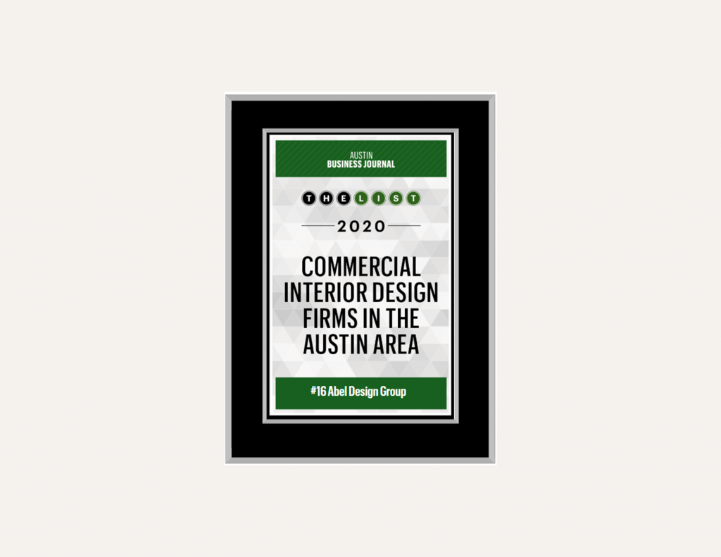 Austin-Business-Journal-Plaque-Abel-Design-Group-Commercial-Interior-Design-Featured