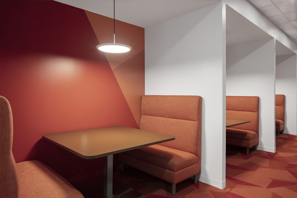 CERITY Corporate Insurance Design Break Room Booth Seating