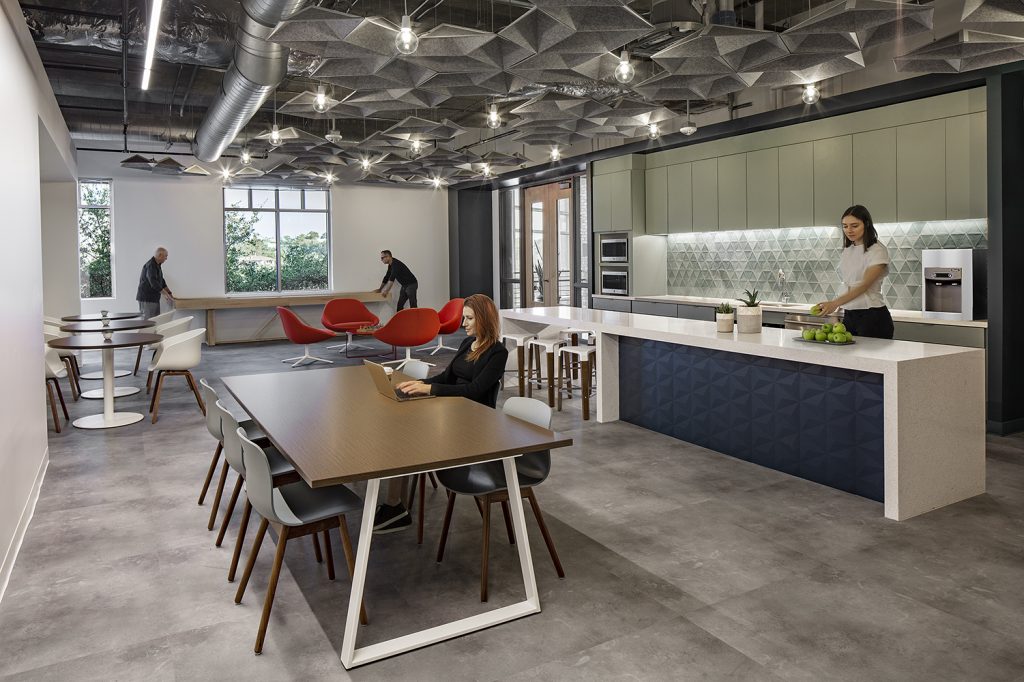 CERITY Corporate Insurance Design Break Room with people