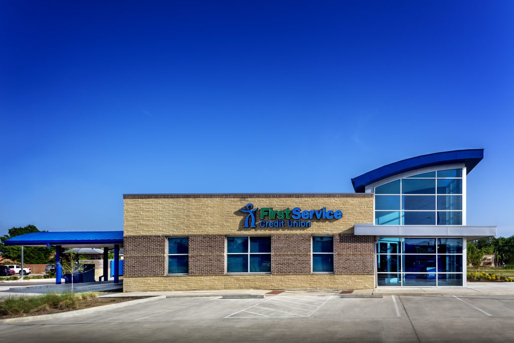 First Service Credit Union Building Architecture with Drive Thru