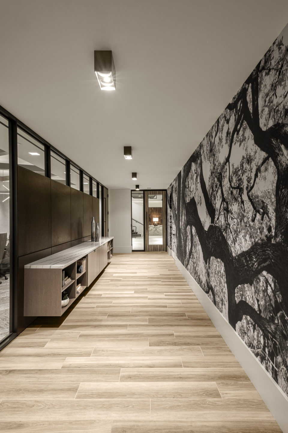 Encino Energy_Hallway with graphic wall design