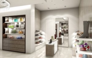 Uptown Houston Boutique shoe display
