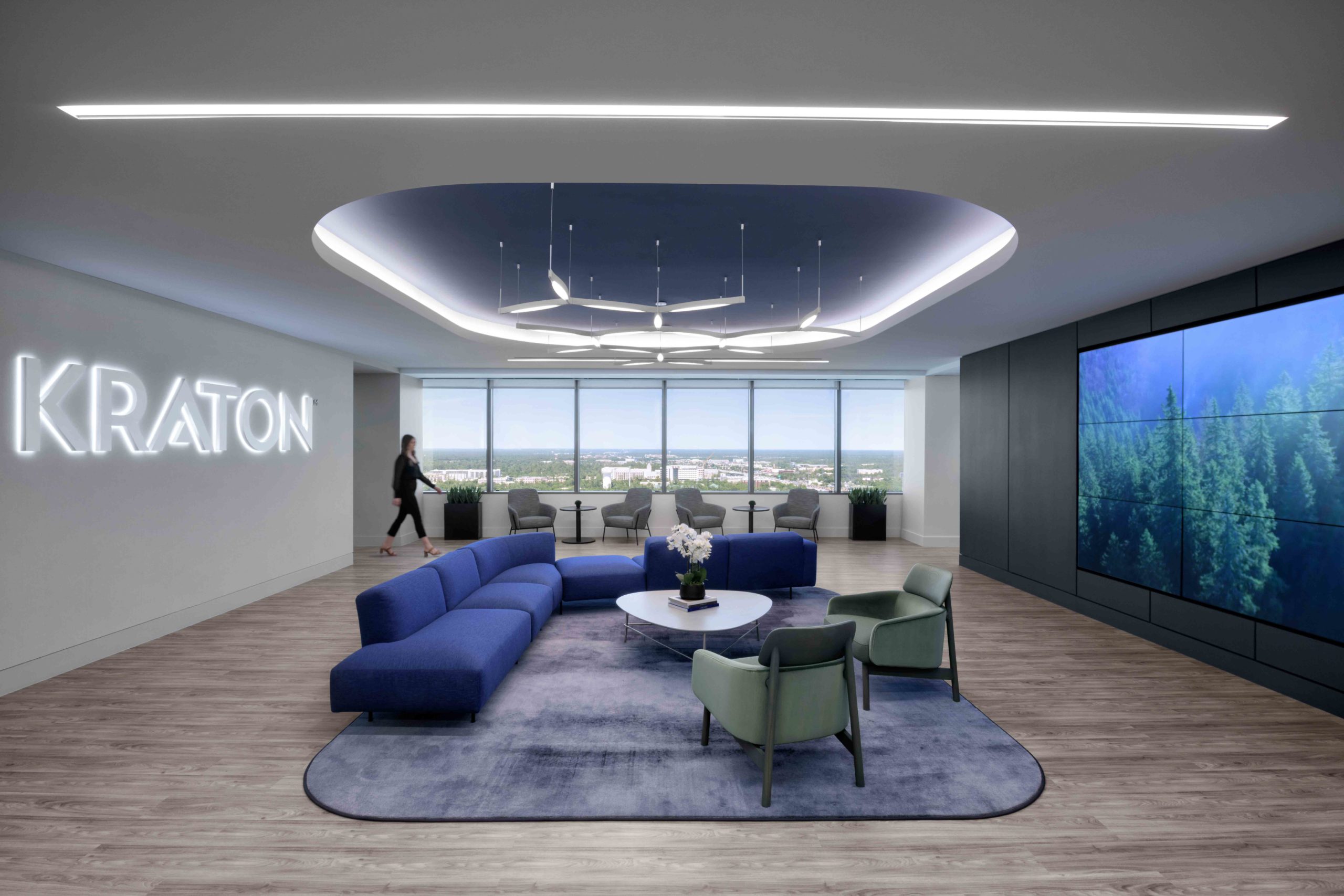 Kraton Corporate Interiors Entry Reception area - Abel Design Group